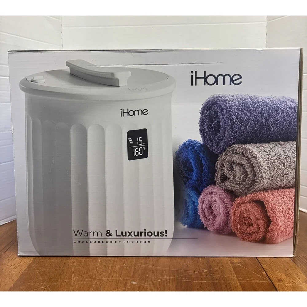 iHome 20L Luxury Towel Warmer Bucket LED Timer Fragrance Holder White